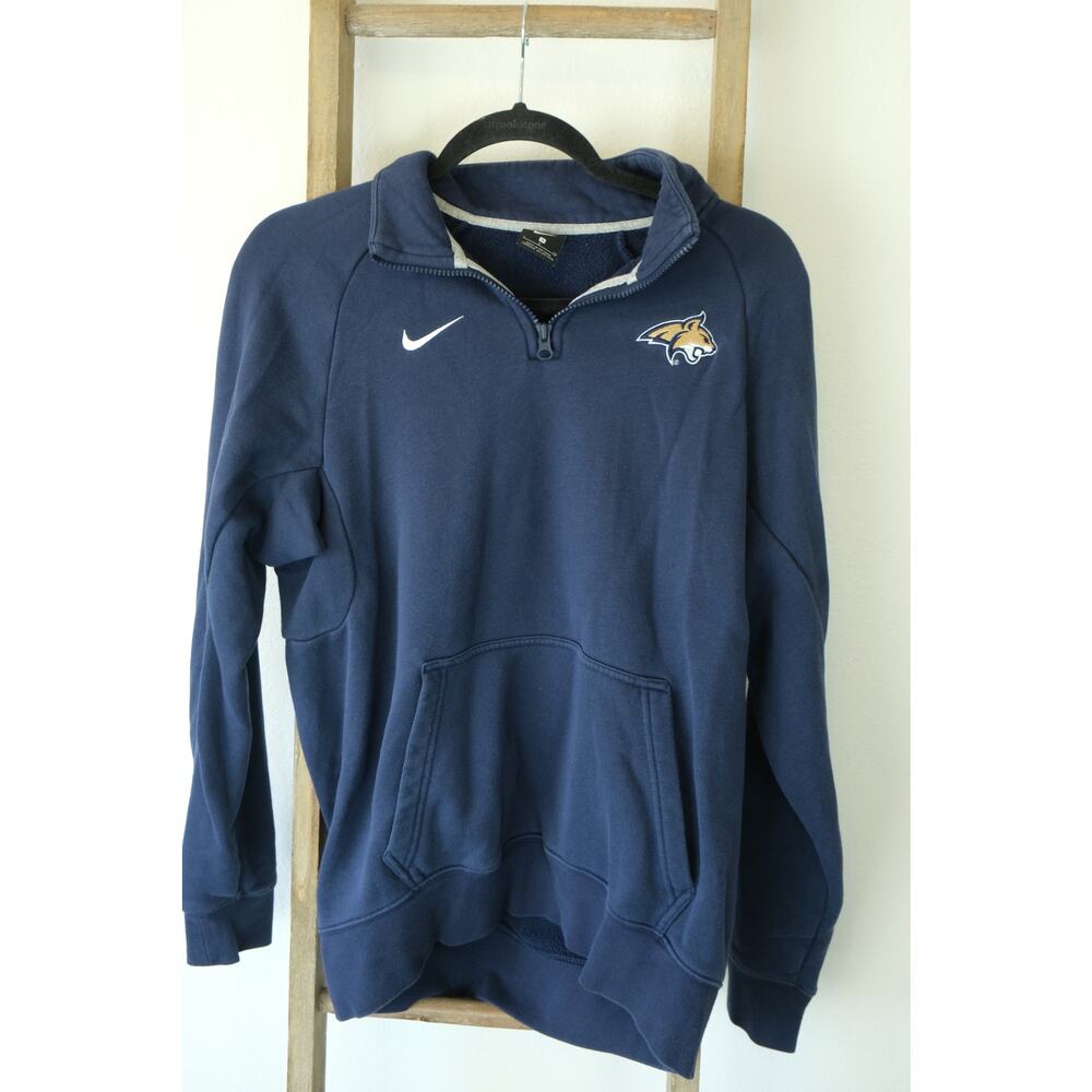 NIKE Montana State MSU Bobcats Navy Blue 1/4 Zip Unisex S Sweatshirt